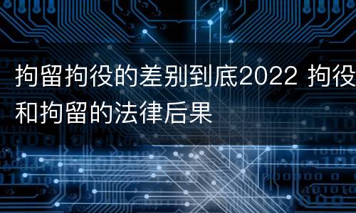 拘留拘役的差别到底2022 拘役和拘留的法律后果
