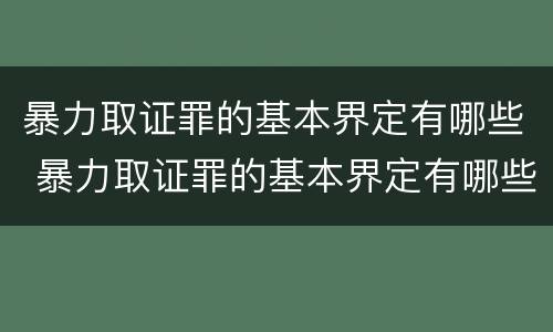 暴力取证罪的基本界定有哪些 暴力取证罪的基本界定有哪些类型