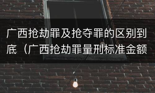 广西抢劫罪及抢夺罪的区别到底（广西抢劫罪量刑标准金额）