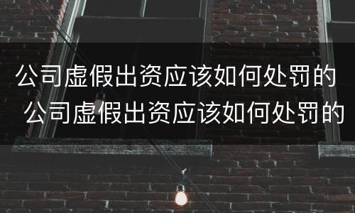 公司虚假出资应该如何处罚的 公司虚假出资应该如何处罚的案例
