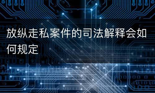 放纵走私案件的司法解释会如何规定