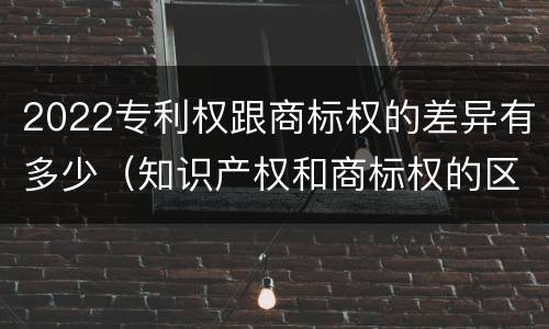 2022专利权跟商标权的差异有多少（知识产权和商标权的区别）