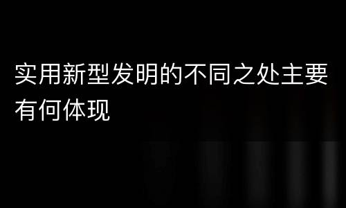 实用新型发明的不同之处主要有何体现
