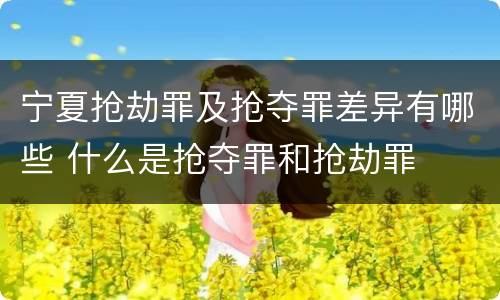 宁夏抢劫罪及抢夺罪差异有哪些 什么是抢夺罪和抢劫罪