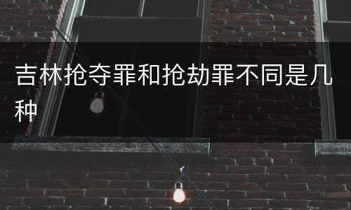 吉林抢夺罪和抢劫罪不同是几种