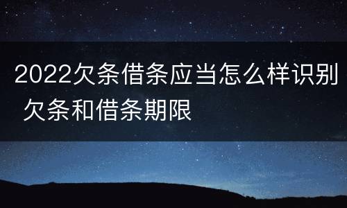 2022欠条借条应当怎么样识别 欠条和借条期限
