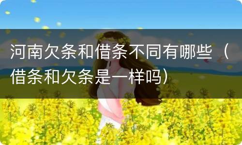 河南欠条和借条不同有哪些（借条和欠条是一样吗）