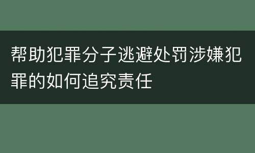 帮助犯罪分子逃避处罚涉嫌犯罪的如何追究责任
