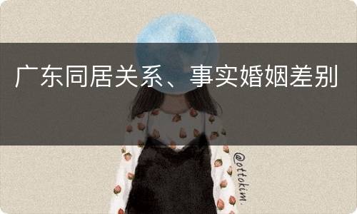 广东同居关系、事实婚姻差别