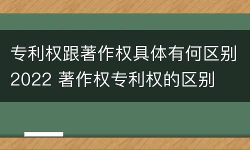 专利权跟著作权具体有何区别2022 著作权专利权的区别