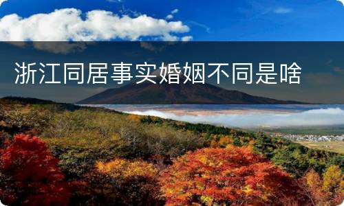 浙江同居事实婚姻不同是啥