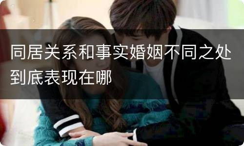 同居关系和事实婚姻不同之处到底表现在哪