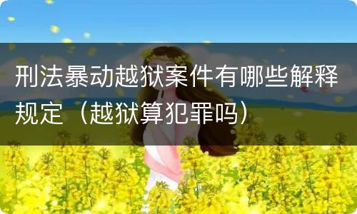 刑法暴动越狱案件有哪些解释规定（越狱算犯罪吗）