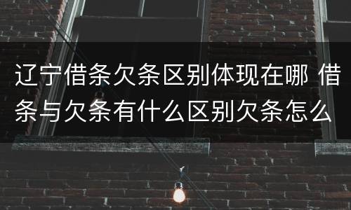 辽宁借条欠条区别体现在哪 借条与欠条有什么区别欠条怎么写