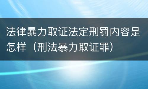 法律暴力取证法定刑罚内容是怎样（刑法暴力取证罪）