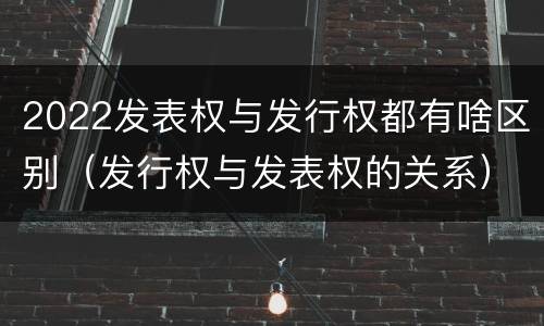2022发表权与发行权都有啥区别（发行权与发表权的关系）