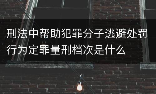 刑法中帮助犯罪分子逃避处罚行为定罪量刑档次是什么