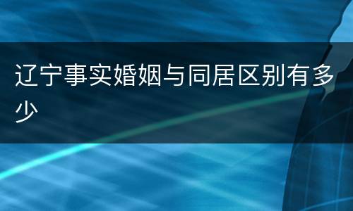 辽宁事实婚姻与同居区别有多少