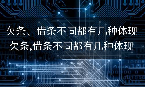 欠条、借条不同都有几种体现 欠条,借条不同都有几种体现法律效力