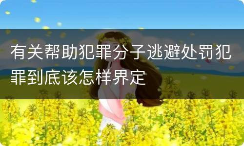 有关帮助犯罪分子逃避处罚犯罪到底该怎样界定