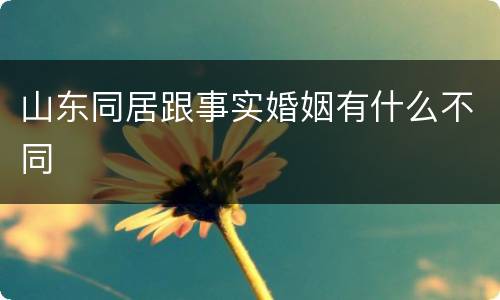 山东同居跟事实婚姻有什么不同