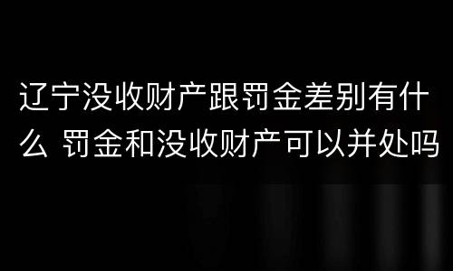 辽宁没收财产跟罚金差别有什么 罚金和没收财产可以并处吗