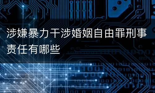涉嫌暴力干涉婚姻自由罪刑事责任有哪些