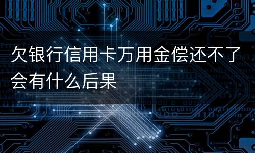 欠银行信用卡万用金偿还不了会有什么后果