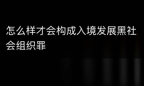 怎么样才会构成入境发展黑社会组织罪