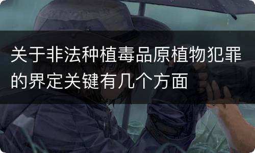 关于非法种植毒品原植物犯罪的界定关键有几个方面