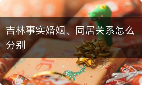 吉林事实婚姻、同居关系怎么分别