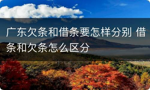 广东欠条和借条要怎样分别 借条和欠条怎么区分