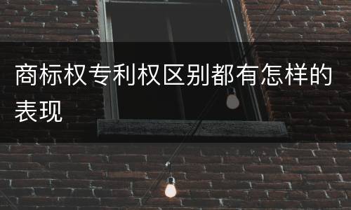 商标权专利权区别都有怎样的表现