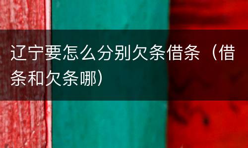 辽宁要怎么分别欠条借条（借条和欠条哪）
