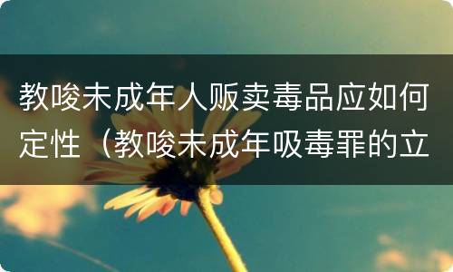 教唆未成年人贩卖毒品应如何定性（教唆未成年吸毒罪的立案标准）