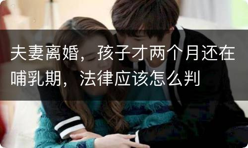 夫妻离婚，孩子才两个月还在哺乳期，法律应该怎么判