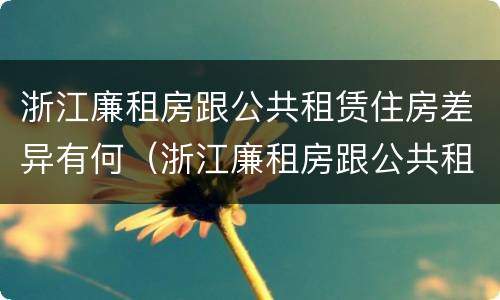 浙江廉租房跟公共租赁住房差异有何（浙江廉租房跟公共租赁住房差异有何区别）