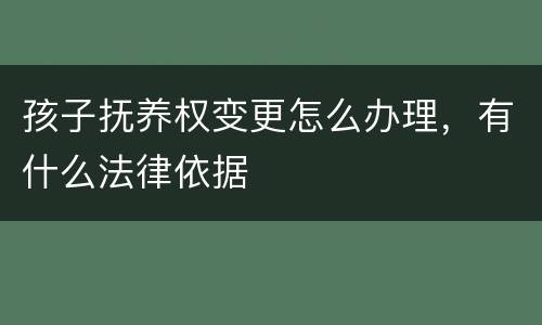 孩子抚养权变更怎么办理，有什么法律依据