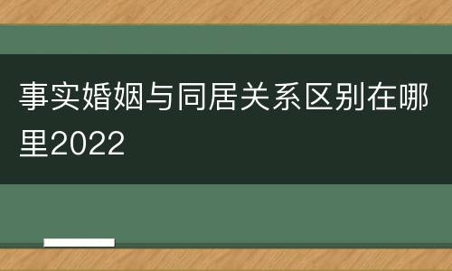 事实婚姻与同居关系区别在哪里2022