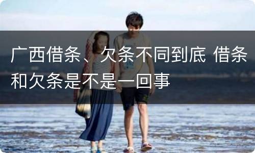 广西借条、欠条不同到底 借条和欠条是不是一回事