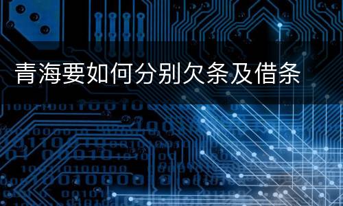 青海要如何分别欠条及借条
