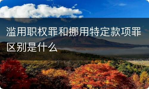 滥用职权罪和挪用特定款项罪区别是什么