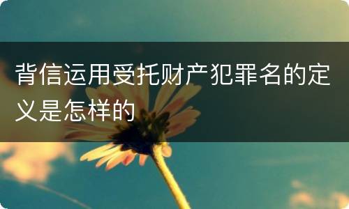 背信运用受托财产犯罪名的定义是怎样的