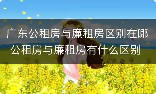广东公租房与廉租房区别在哪 公租房与廉租房有什么区别