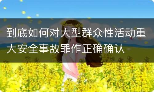 到底如何对大型群众性活动重大安全事故罪作正确确认
