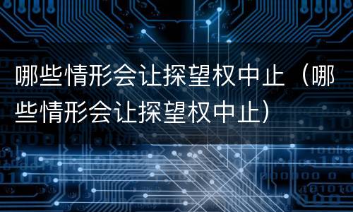 哪些情形会让探望权中止（哪些情形会让探望权中止）