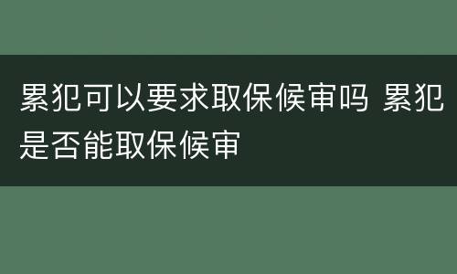 累犯可以要求取保候审吗 累犯是否能取保候审