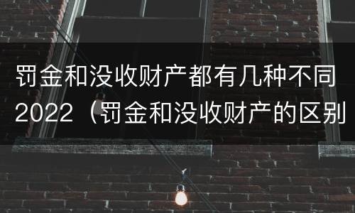 罚金和没收财产都有几种不同2022（罚金和没收财产的区别联系）