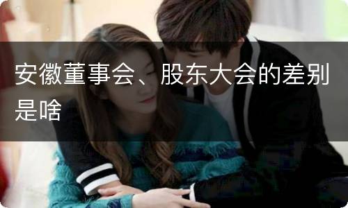 安徽董事会、股东大会的差别是啥