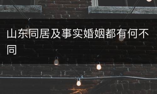 山东同居及事实婚姻都有何不同